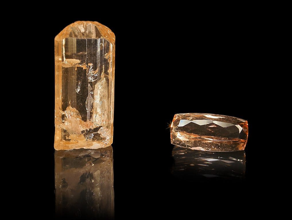 rough and cut imperial topaz - rare engagement ring stones